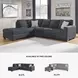 Altari Slate 2 Piece Sleeper Sectional with LAF Chaise