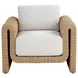 Ravina Louis Cream Performance Fabric Upholstered Outdoor Arm Chair