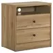 Vega Natural Oak Melamine 2 Drawer Nightstand