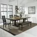 Homestead Living Chalkboard and Brown 6 Piece Extendable Trestle Base Dining Set