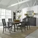 Homestead Living Chalkboard and Brown 7 Piece Extendable Rectangular Dining Set
