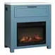 Fireside Consoles Indigo and White Sintered Stone Top Fireside Console with USB Charging