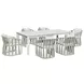 Alexa Outdoor Dining White Outdoor 87" Rectangular Stone Top Dining Table