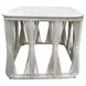 Alexa Outdoor Seating White Outdoor Square Stone Top Side Table