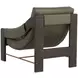 Fitzgerald Ludlow Dark Olive Leather Upholstered Lounge Chair