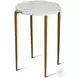 Fossil Fossil Stone Inlaid And Antique Gold Accent Table