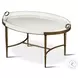Frost Cremona And Lightly Antiqued Gold Oval Cocktail Table