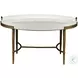 Frost Cremona And Lightly Antiqued Gold Oval Cocktail Table