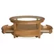Durant Honey Brown Round Glass Top Cocktail Table