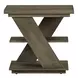 Aspen Sky Weathered Saddle Brown Rectangular Chairside Table