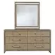 Arlington Nutmeg 6 Drawer Dresser and Rectangular Mirror