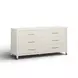Dani Cream and Gold 6 Drawer Dresser