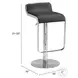 Equino Black Adjustable Swivel Bar Stool
