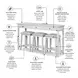 Surfside Weathered White Performance Fabric Upholstered Rectangular Console Table with Stools and USB Charging