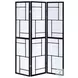 900102 Black 3 Panel Folding Screen