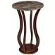Elton Brown And Marble Top Round Accent Table