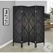 901632 Black Damask 4 Panel Folding Screen