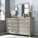 Belmar Washed Taupe and Silver Champagne 8 Drawer Dresser with Mirror