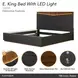 Kayner Charcoal King Platform Bed with LED and USB Charging