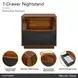 Kayner Charcoal 1 Drawer Nightstand with LED
