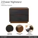 Kayner Charcoal 2 Drawer Nightstand with LED