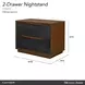 Kayner Charcoal 2 Drawer Nightstand with LED