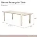 Lotus Bay Sand 100" Extendable Rectangular Narrow Dining Table