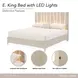 Lotus Bay Sand King Panel Bed with LED and USB Charging