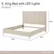 Lotus Bay Sand King Panel Bed with LED and USB Charging