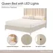 Lotus Bay Sand Queen Panel Bed with LED and USB Charging