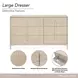 Lotus Bay Sand 6 Drawer Large Dresser