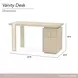 Lotus Bay Sand Vanity Desk