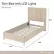 Lotus Bay Sand Twin Panel Bed with LED and USB Charging