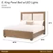 Portrait Sienna Brown King Panel Bed with LED and USB Charging