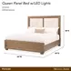 Portrait Sienna Brown Queen Panel Bed with LED and USB Charging