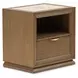 Portrait Sienna Brown 1 Drawer Nightstand with LED