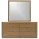 Portrait Sienna Brown 6 Drawer Dresser with LED and Rectangular Mirror