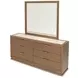 Portrait Sienna Brown 6 Drawer Dresser with LED and Rectangular Mirror