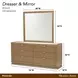 Portrait Sienna Brown 6 Drawer Dresser with LED and Rectangular Mirror