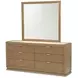 Portrait Sienna Brown 6 Drawer Dresser with LED and Rectangular Mirror