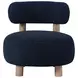 Zonie Blue Boucle Barrel Back Accent Chair