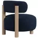 Zonie Blue Boucle Barrel Back Accent Chair