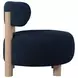 Zonie Blue Boucle Barrel Back Accent Chair