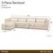Portrait Toffee 5 Piece Modular Sectional with Pillow
