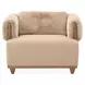 Portrait Toffee Upholstered Accent Chair with Pillow
