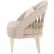 La Rachelle Lustre Upholstered Flame Accent Chair with Pillow