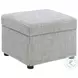 Winter Gray Hydraulic Lift Top Storage Ottoman