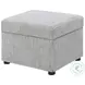 Winter Gray Hydraulic Lift Top Storage Ottoman