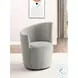 Nueva Dove Gray Swivel Curved Backrest Accent Chair