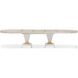 St. Helena Dove Gray 145" Extendable Oval Dining Table with Storage